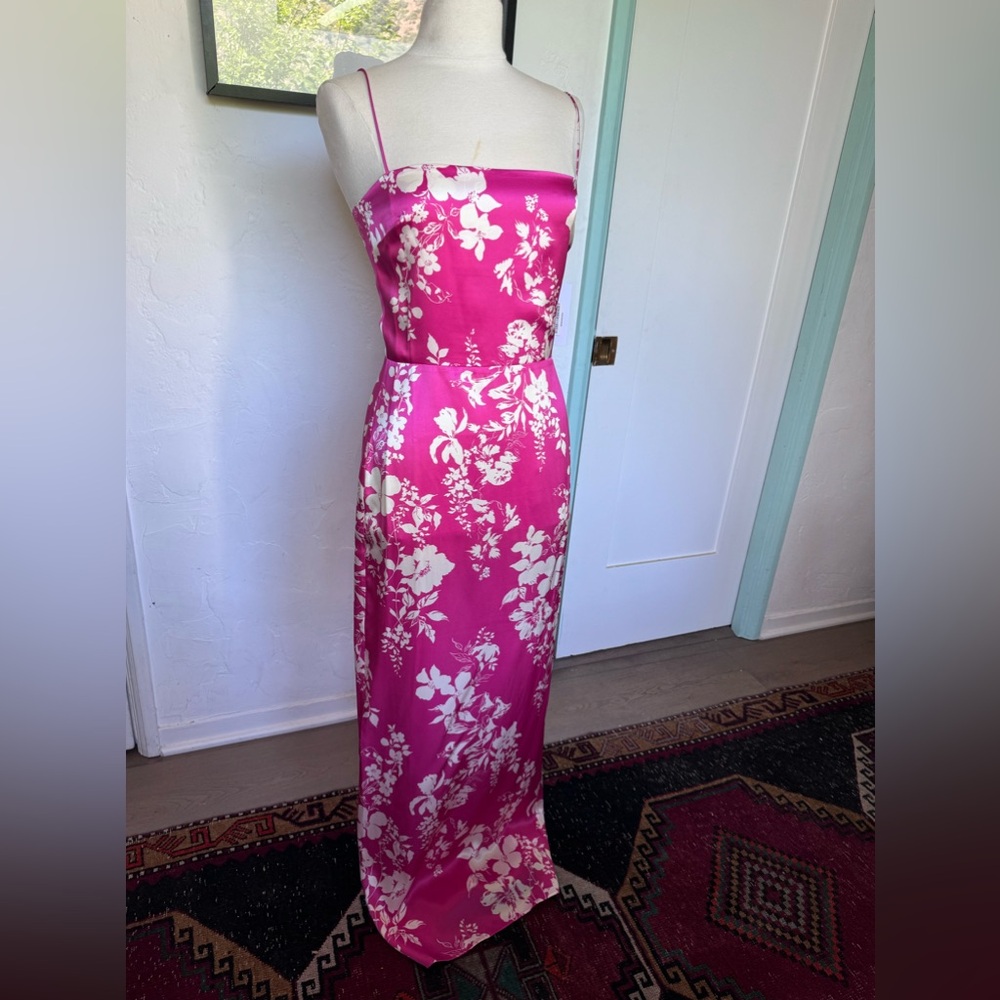 NWT Reformation floral pink silk dress size 6